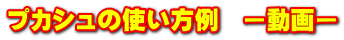 プカシュの使い方例　ー動画ー